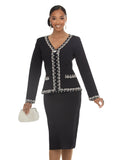 Donna Vinci 13472 blackknit skirt suit