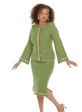 Donna Vinci Knit 13474 sage green skirt suit