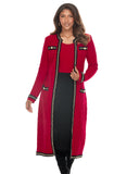 Donna Vinci Knit 13475 red jacket dress