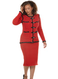 Donna Vinci Knit 13477 paprika skirt suit
