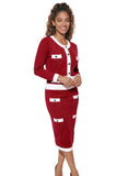 Donna Vinci Knit 13480 burgundy dress
