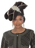 Donna Vinci H13471 black fitted hat 
