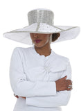 Donna Vinci H13479 pure white brim hat