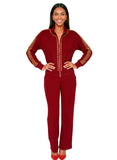 Donna Vinci Sport 21049 burgundy cotton pant set