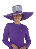 Donna Vinci H13479 purple brim hat