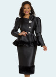 Donna Vinci 12136 black skirt suit