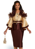 Donna Vinci 12165 brown skirt suit