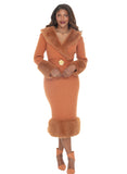 Donna Vinci 13455 Apricot Knit Dress
