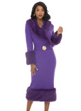 Donna Vinci 13455 Cogic Purple Knit Dress
