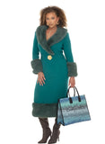 Donna Vinci 13455 Teal Green Knit Dress