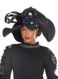Donna Vinci H13469 black big hat
