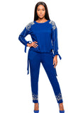 Donna Vinci Sport 21047 cobalt blue cotton pant set