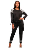 Donna Vinci Sport 21047 black cotton pant set