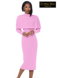 Donna Vinci 13444 pink knit dress