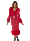 Donna Vinci 13455 Red Knit Dress
