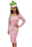 Donna Vinci Knit 13461 pink knit skirt suit