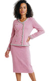 Donna Vinci Knit 13462 pink knit skirt suit