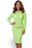 Donna Vinci Knit 13463 mint green knit skirt suit