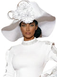 Donna Vinci H13469 pure white big hat