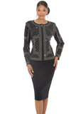 Donna Vinci Knit 13471 black skirt suit