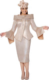 Dorinda 309791 champagne skirt suit