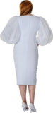 Dorinda Clark 310091 pearl embellished white dress