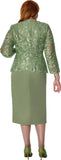 Dorinda Clark 310123 green lace skirt suit