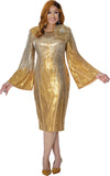 Dorinda Clark 310131 gold sequin bell sleeve dress