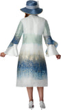 Dorinda Clark 310142 blue jacquard jacket dress