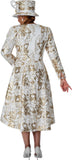 Dorinda Clark 310152 white sequin skirt suit