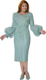 Dorinda Clark 310251 green lantern sleeve dress