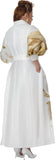 Dorinda Clark 310321 white jacqaurd maxi dress