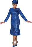 Dorinda Clark 5121 royal blue sequin dress