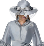 Dorinda Clark H310483 silver brim hat