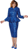 Dorinda Clark 309212 royal blue skirt suit