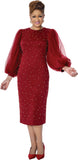 Dorinda Clark 310091 burgundy dress