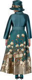 Dorinda Clark 310241 hunter green jacquard maxi dress