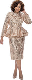 Dorinda Clark 309212 champagne skirt suit