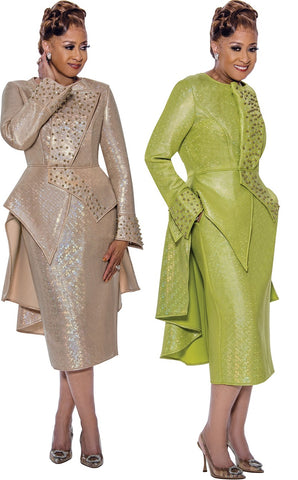 Dorinda Clark 5402 pearl embellished skirt suit