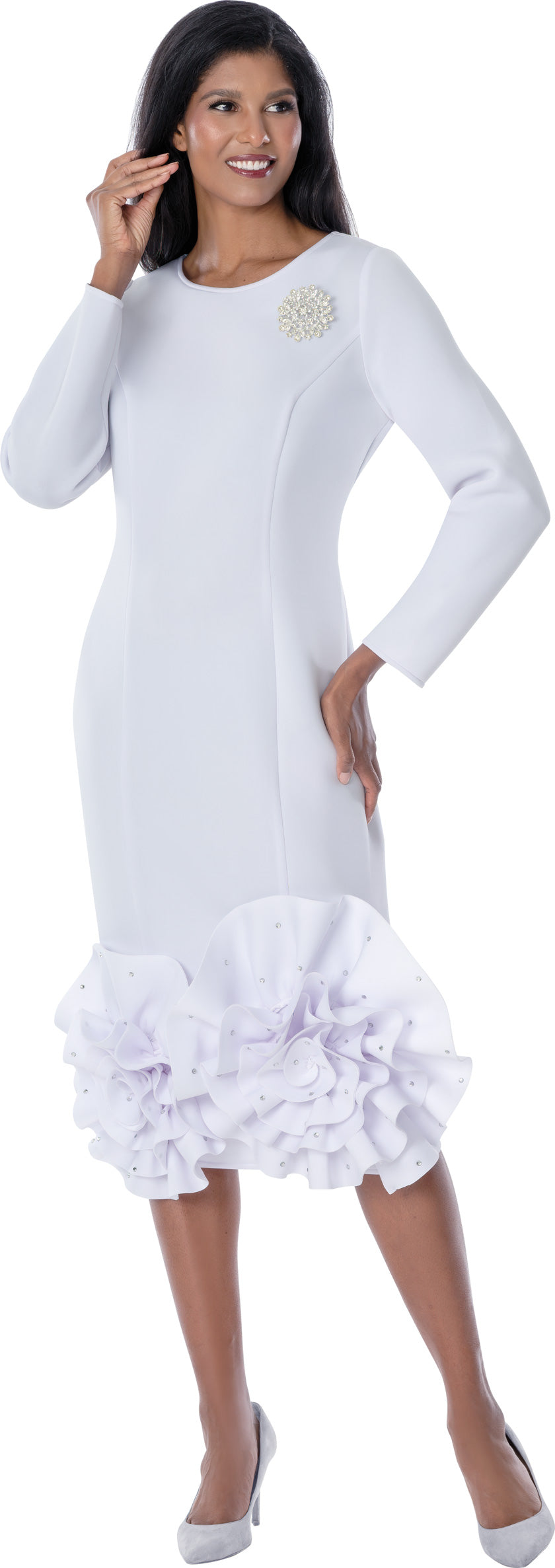 white scuba dress Dresses by Nubiano 100681 – Diva's Den Fashion, LLC