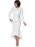 Dresses by Nubiano 101071 white fishtail scuba dress
