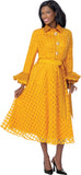 Dresses by Nubiano 101091 mustard gold midi dress