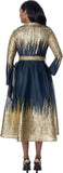 Dresses by Nubiano 101221 navy blue midi dress