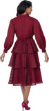 Dresses by Nubiano 101231 burgundy midi dress