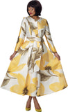 Dresses by Nubiano 101271 olive green floral print maxi dress