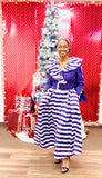 Donna Vinci 12209 purple striped maxi dress