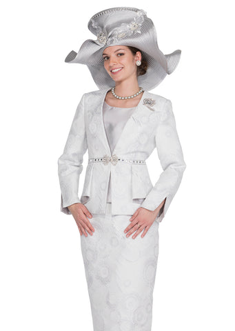 Elite Champagne 5826 silver skirt suit