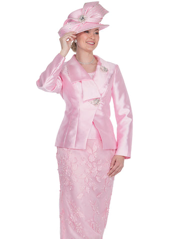 Elite Champagne 5853 pink skirt suit