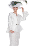 Elite Champagne 5854 white skirt suit