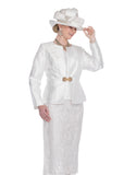 Elite Champagne 5856 white lace skirt suit